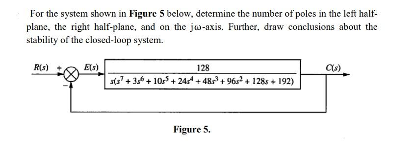 Solved For the system shown in Figure 5 below, determine the | Chegg.com