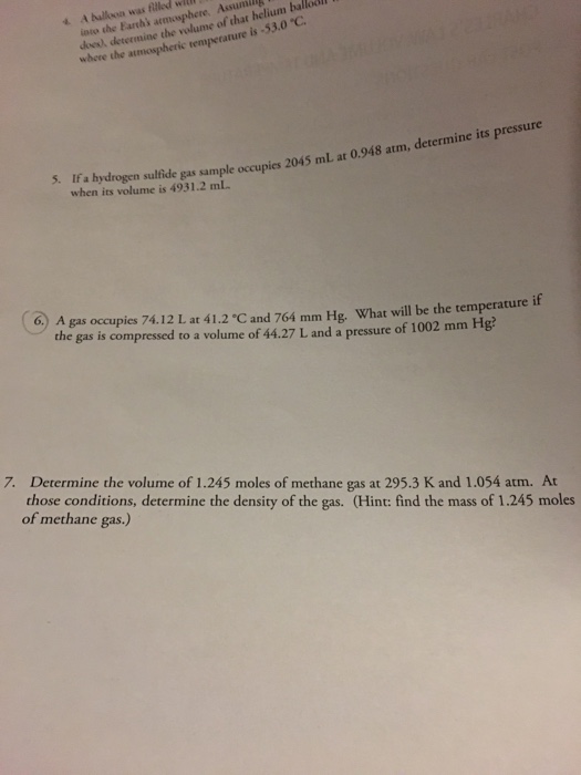 Solved If a hydrogen sulfide gas sample occupies 2045 mL at | Chegg.com