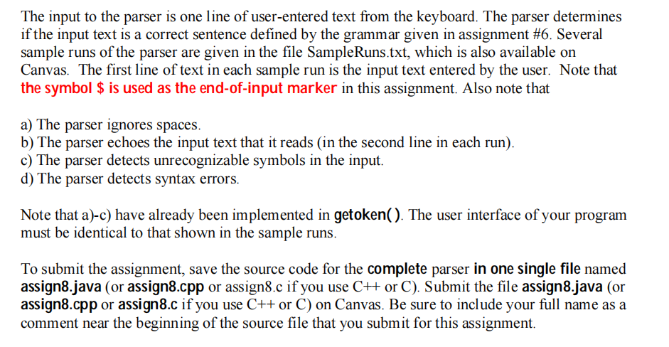 You will write a recursive-descent parser based on | Chegg.com