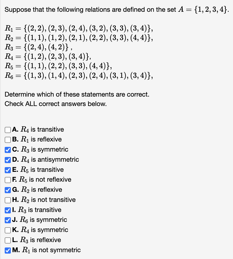 Solved Suppose That The Following Relations Are Defined On | Chegg.com