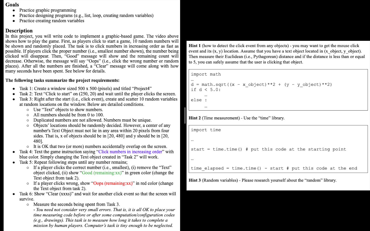 Solved Goals - Practice graphic programming - Practice | Chegg.com