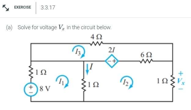 Solved (a) Solve for voltage Vx in the circuit below. | Chegg.com