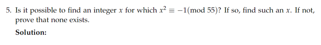 5. Is it possible to find an integer x for which | Chegg.com