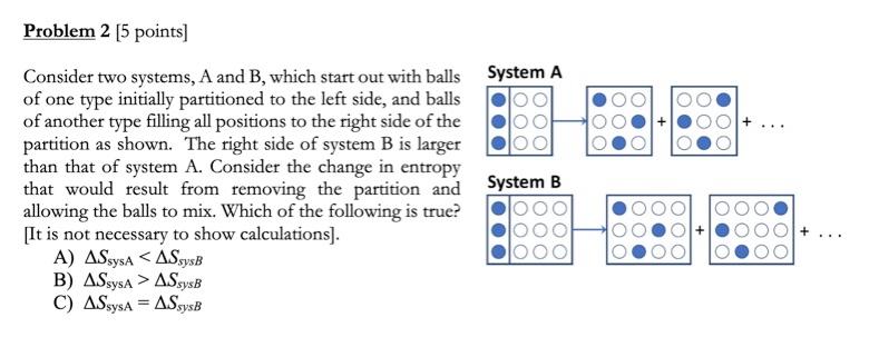 Solved Consider Two Systems, A And B, Which Start Out With | Chegg.com