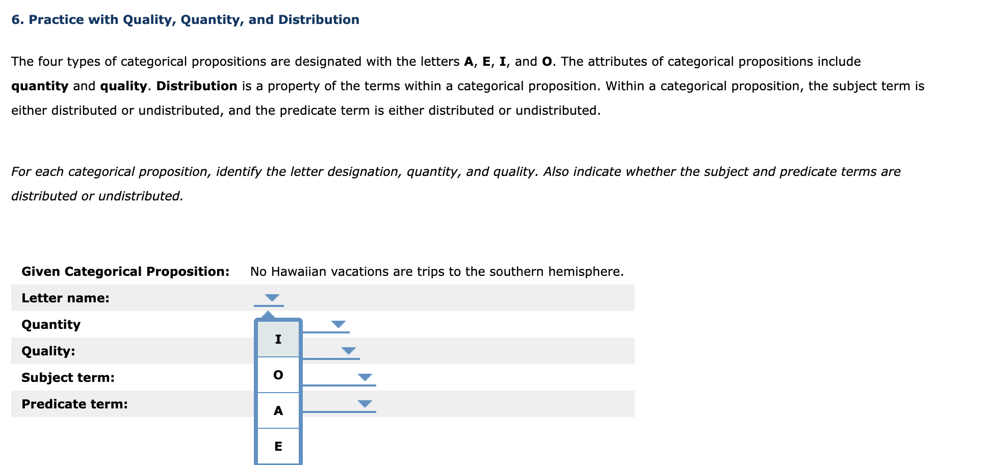 Solved 6. Practice with Quality, Quantity, and Distribution