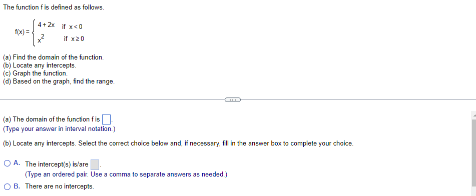 Solved The function f is defined as follows. f(x) = 4+2x if | Chegg.com