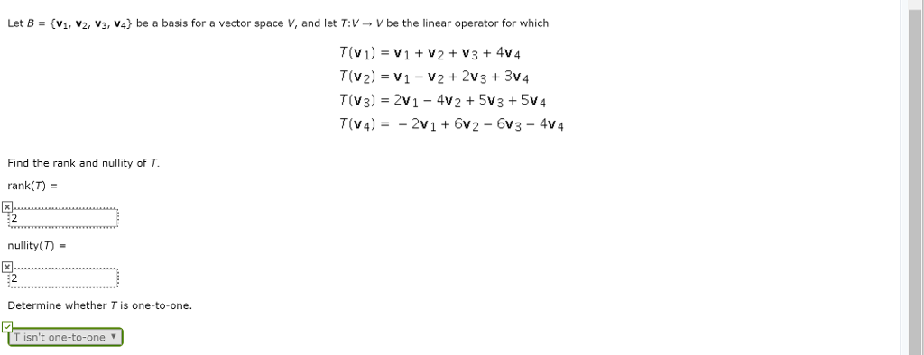 Solved Let B V1 V2 V3 V4 Be A Basis For A Vector Space