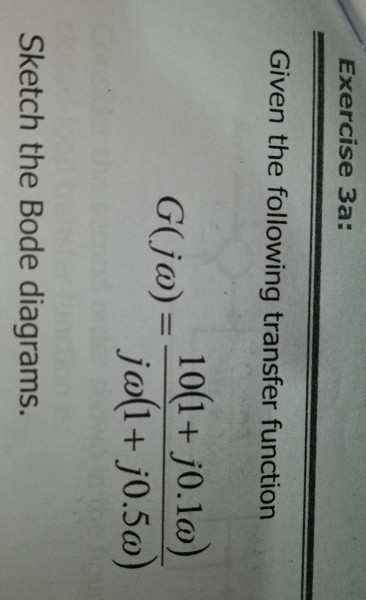 Solved Exercise 3a: Given the following transfer function | Chegg.com