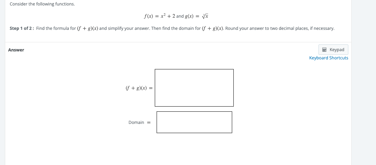 Solved Consider the following functions. f(x) = x2 + 2 and | Chegg.com