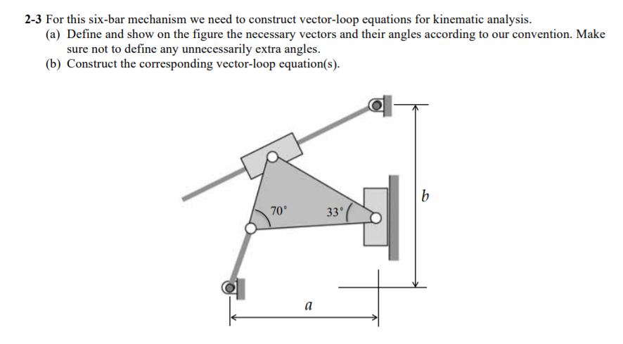 Solved 2-3 For this six-bar mechanism we need to construct | Chegg.com