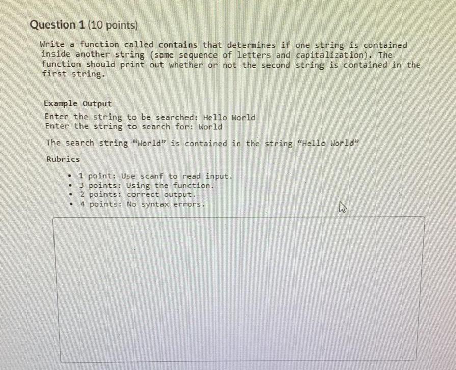 Solved Question 2 10 Points Write A Function Called Chegg