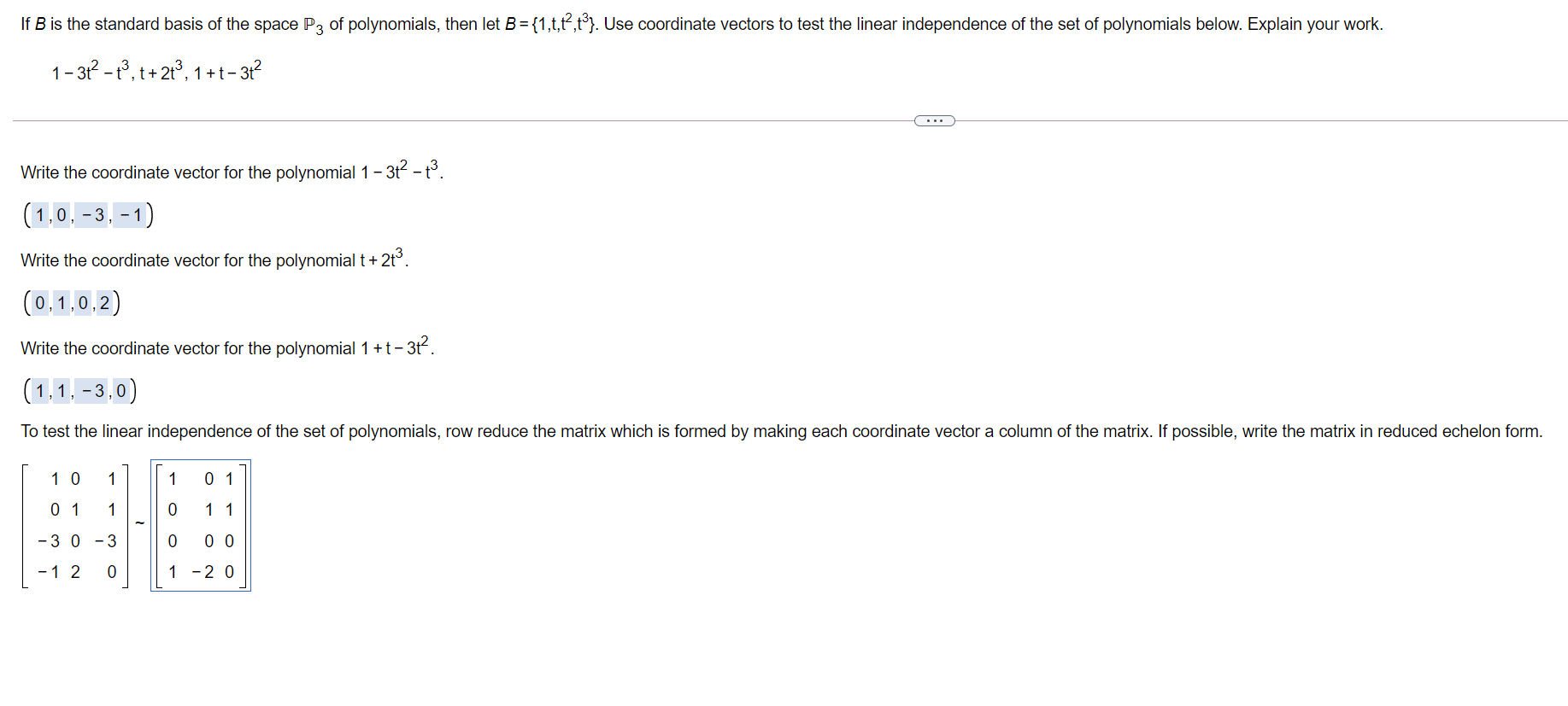 Solved If B is the standard basis of the space P3 of