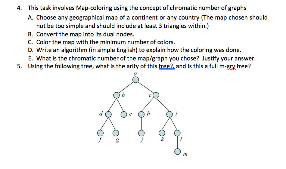 Solved 4. This task involves Map-coloring using the concept | Chegg.com
