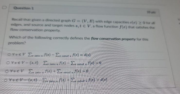 Solved Recall that given a directed graph G=(V,E) with edge | Chegg.com
