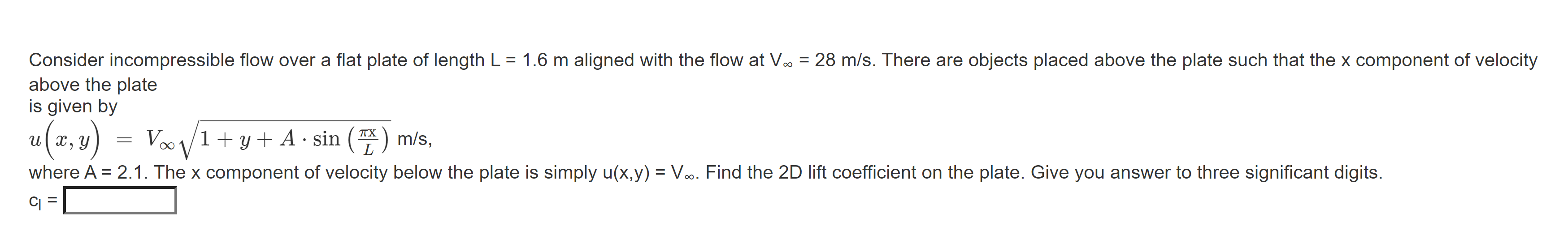 Solved Consider incompressible flow over a flat plate of | Chegg.com