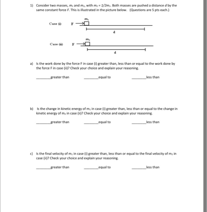 Solved Consider Two Masses, M_1 And M_2, With M_2=1/2m_2. | Chegg.com