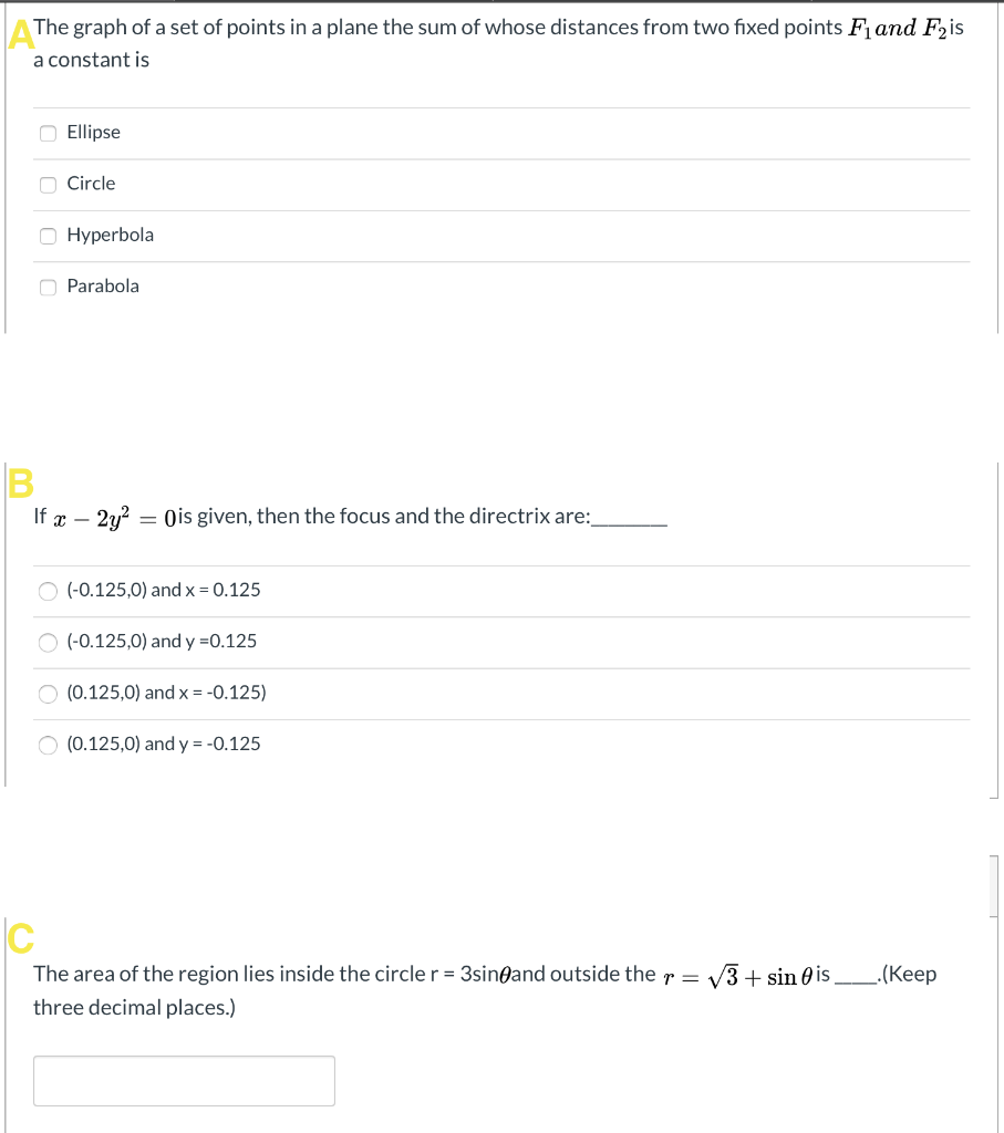 Solved The graph of a set of points in a plane the sum of | Chegg.com
