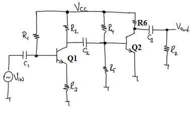 Solved . The circuit below, VCC=20V, R1=173 kΩ R2=1 kΩ, | Chegg.com