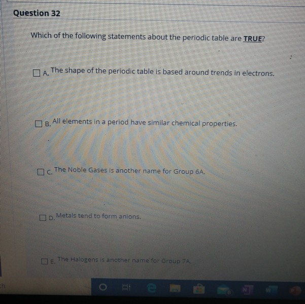 Solved Question 32 Which Of The Following Statements About | Chegg.com