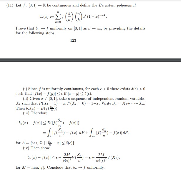 1 Let F [0 1]→r Be Continuous And Define The