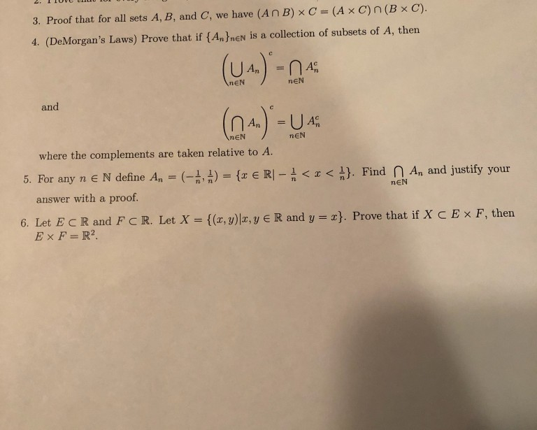 Solved 3. Proof That For All Sets A, B, And C, We Have (ANB) | Chegg.com