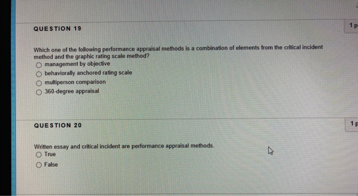 Solved 1 p QUESTION 19 Which one of the following | Chegg.com
