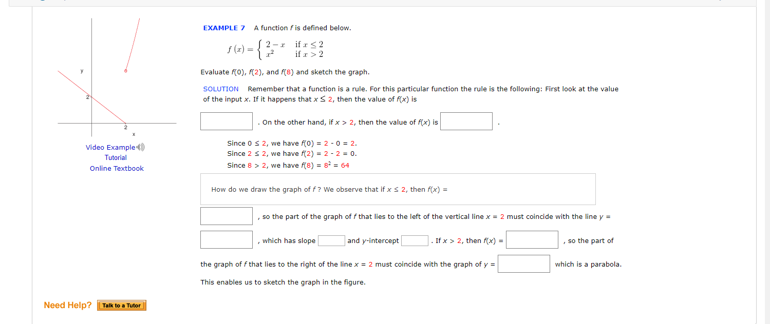 Solved Example 7 A Function F Is Defined Below F X Us Chegg Com