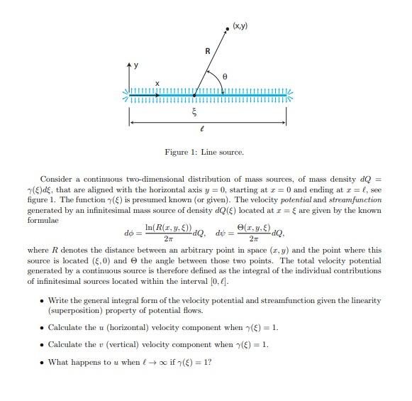 Solved Figure 1: Line source. Consider a continuous | Chegg.com