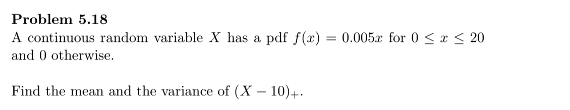 Solved Problem 5.18 A continuous random variable X has a pdf | Chegg.com
