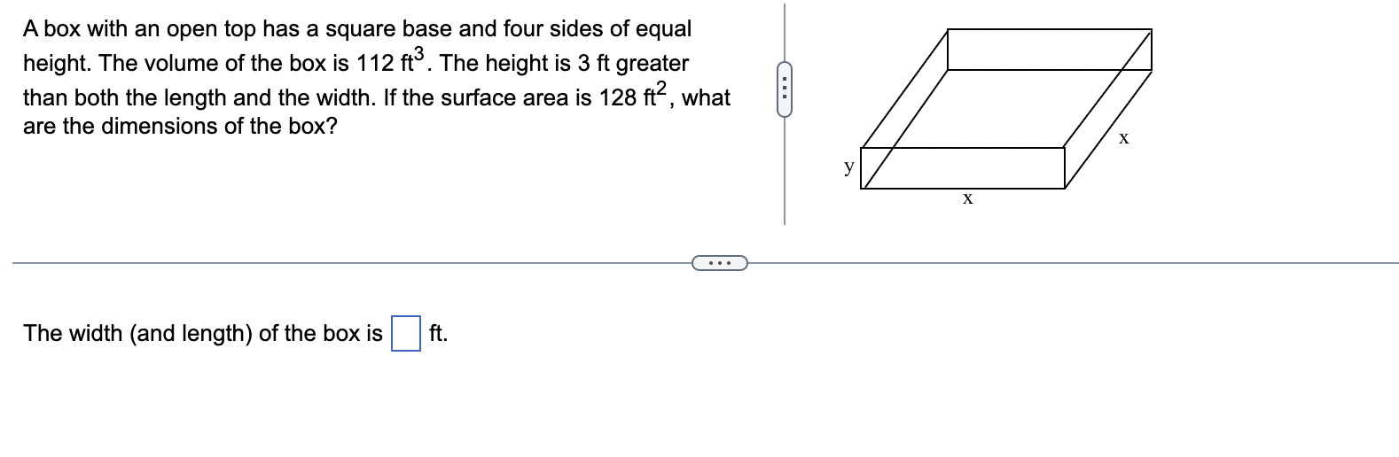 Solved A box with an open top has a square base and four | Chegg.com