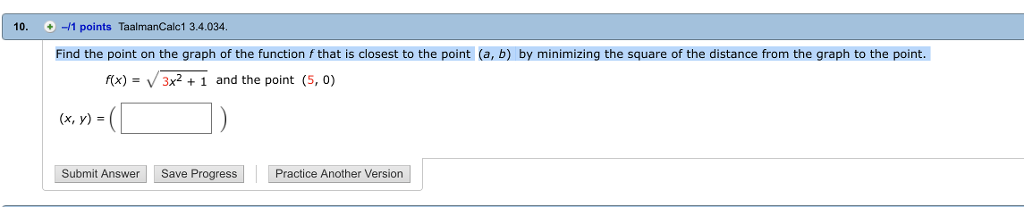 Solved Find the point on the graph of the function f that is | Chegg.com
