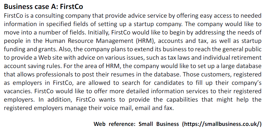 Solved Business case A: FirstCo FirstCo is a consulting | Chegg.com