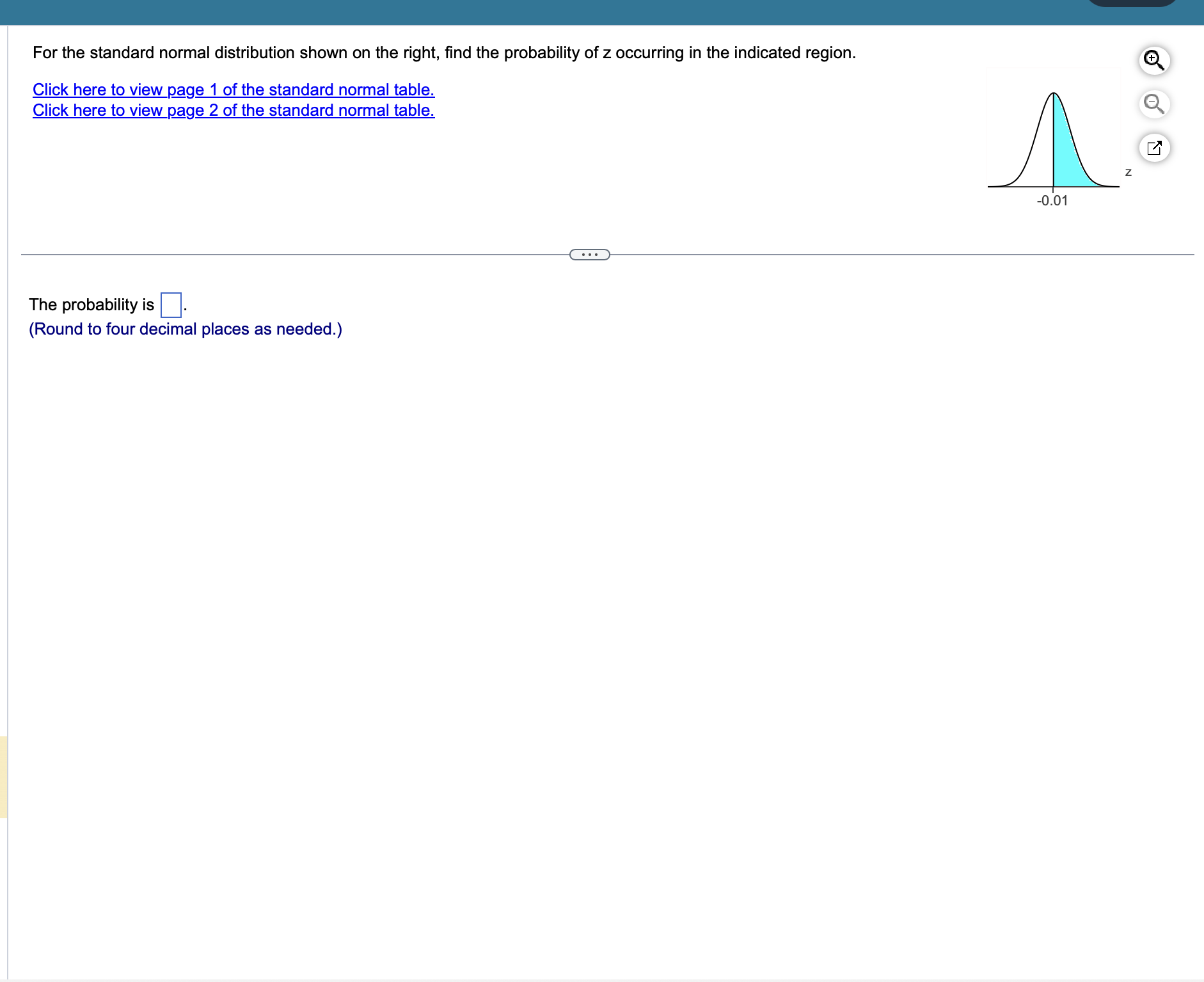 Solved For the standard normal distribution shown on the | Chegg.com