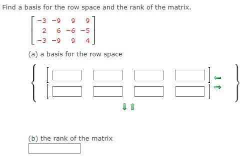 Solved Find a basis for the row space and the rank of the | Chegg.com