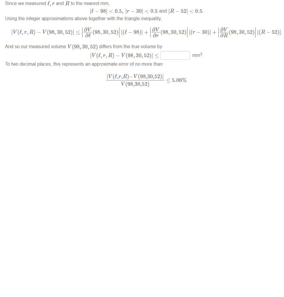 Solved The volume of toilet paper on the roll is thus given