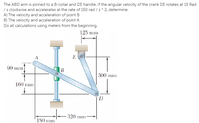 Solved The ABD Arm Is Pinned To A B-collar And DE Handle. If | Chegg.com