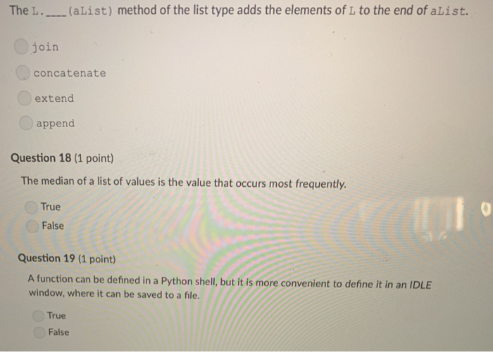 Solved The method of the list type adds an element to the | Chegg.com