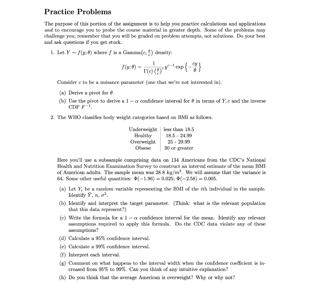 Solved Practice Problems The purpose of this portion of the | Chegg.com