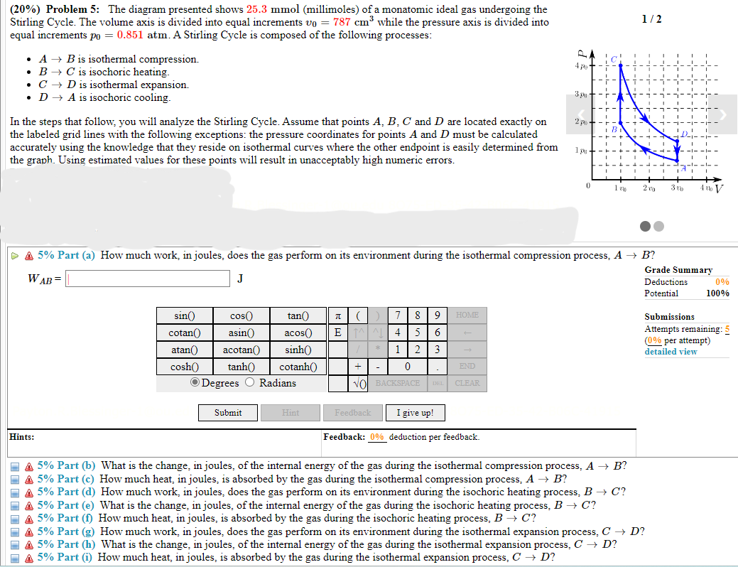 Solved The Diagram Shows The Pressure And Volume Of A vrogue.co