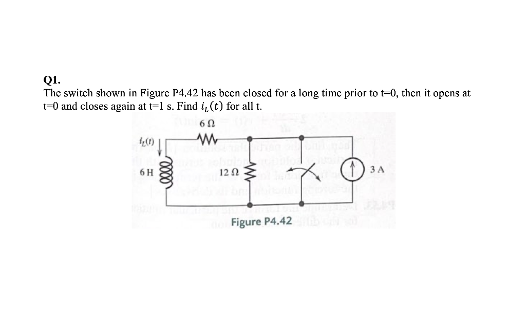 Solved The switch shown in Figure P4.42 has been closed for | Chegg.com