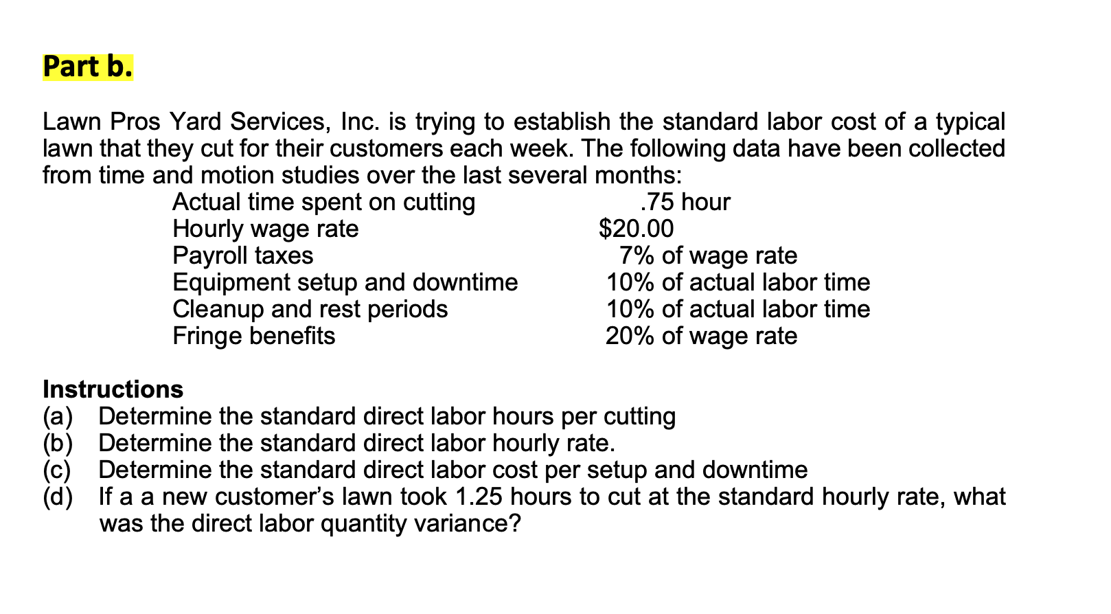 Solved Lawn Pros Yard Services, Inc. is trying to establish