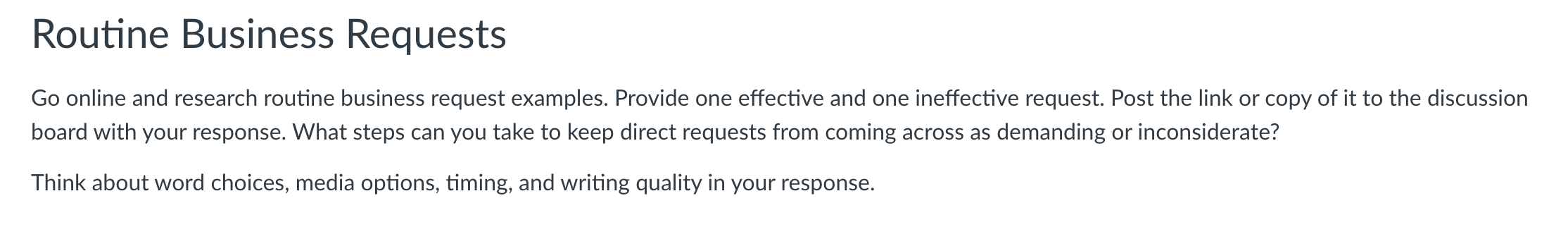 Routine Business Requests Go online and research | Chegg.com