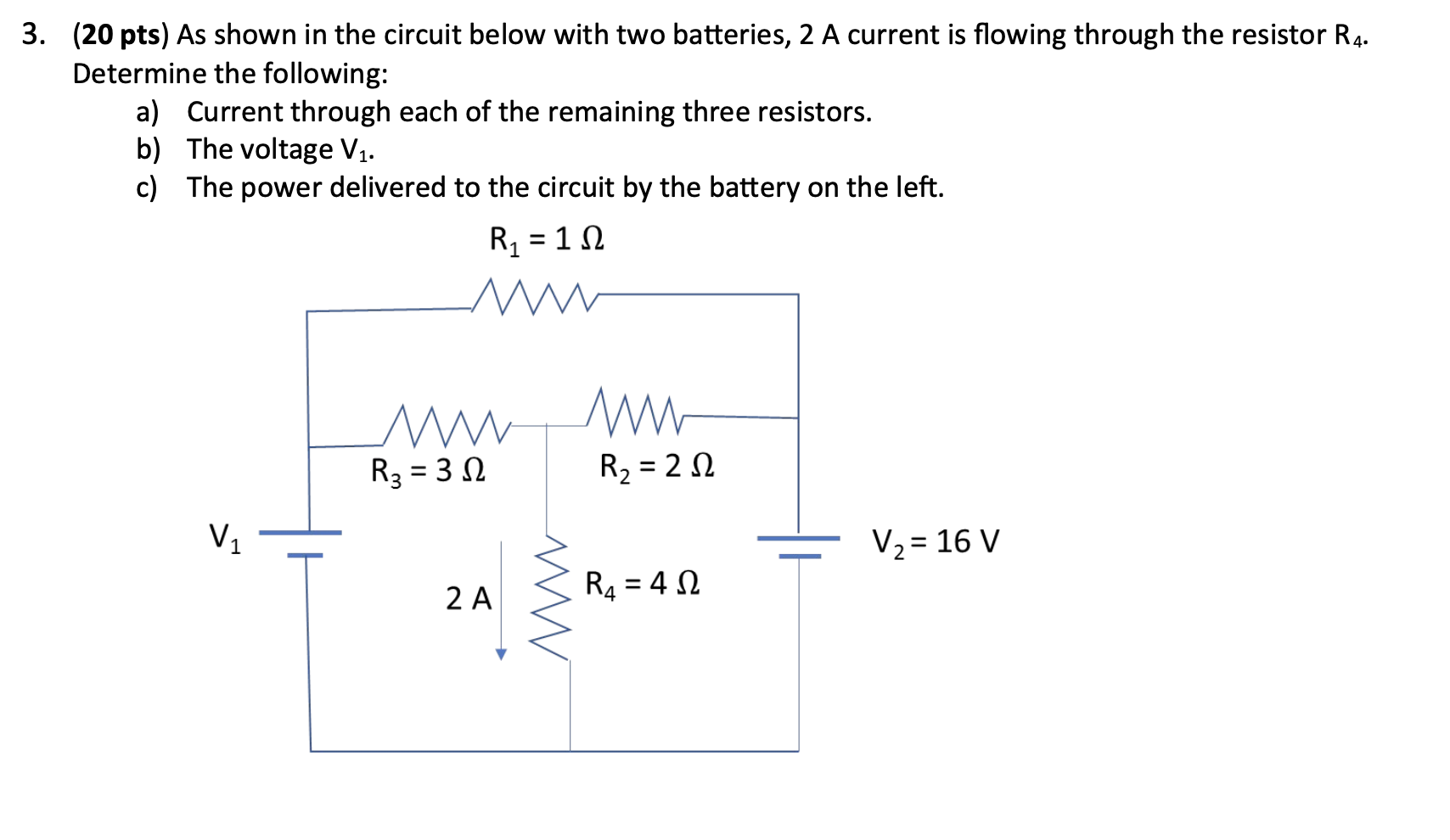 Solved 3. (20 pts) As shown in the circuit below with two | Chegg.com