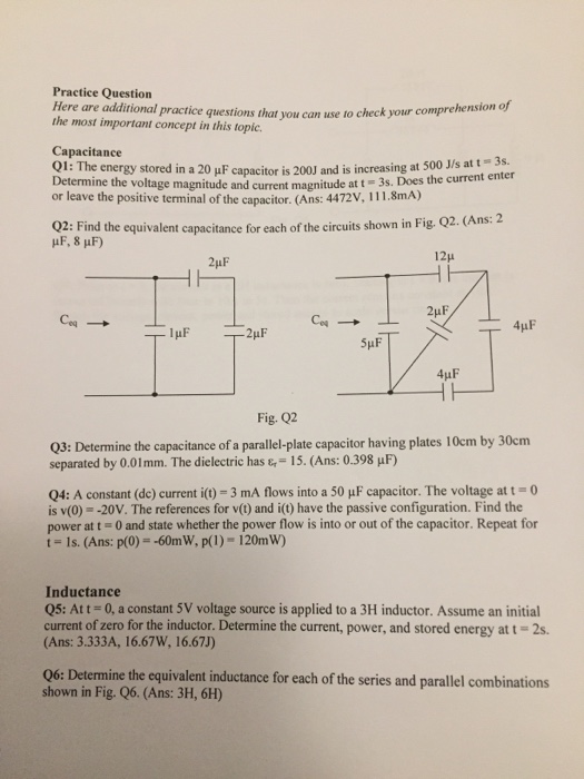 Solved Q1. The energy stored in a 20 uF capacitor is 200J | Chegg.com