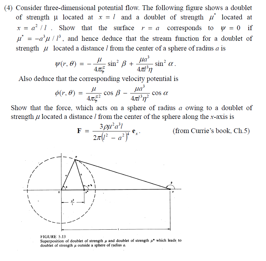 Sin 4 Consider Three Dimensional Potential Flow Chegg Com