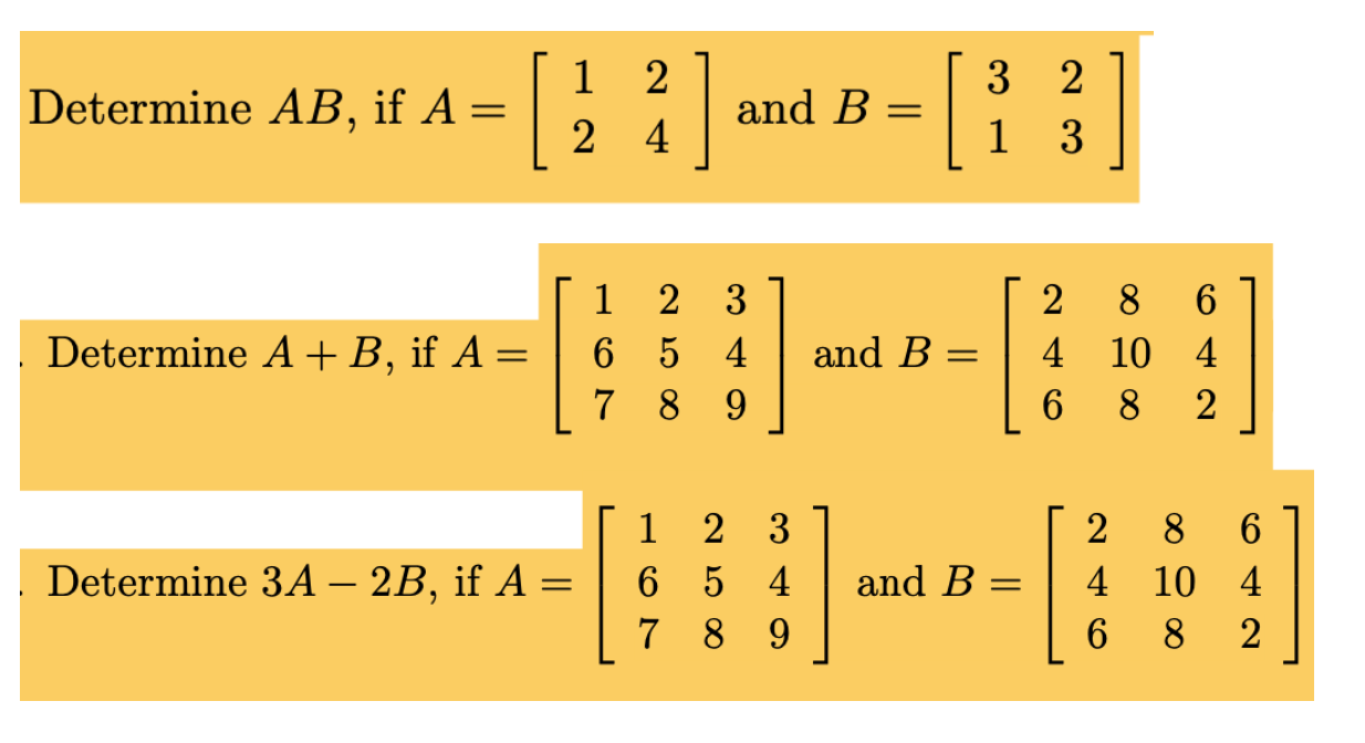 Solved Determine AB, If A= 1 2 2 4. And B = 3 2 1 3 1 | Chegg.com