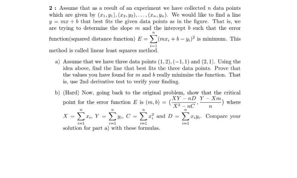 2 : Assume that as a result of an experiment we have | Chegg.com