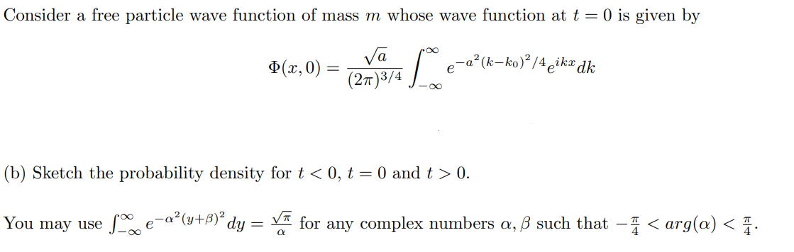 Solved Consider a free particle wave function of mass m | Chegg.com