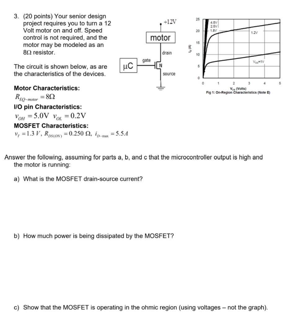 Solved 25 +12V 4.5V 2.5v - 1.8V 20 1.2V 3. (20 points) Your | Chegg.com