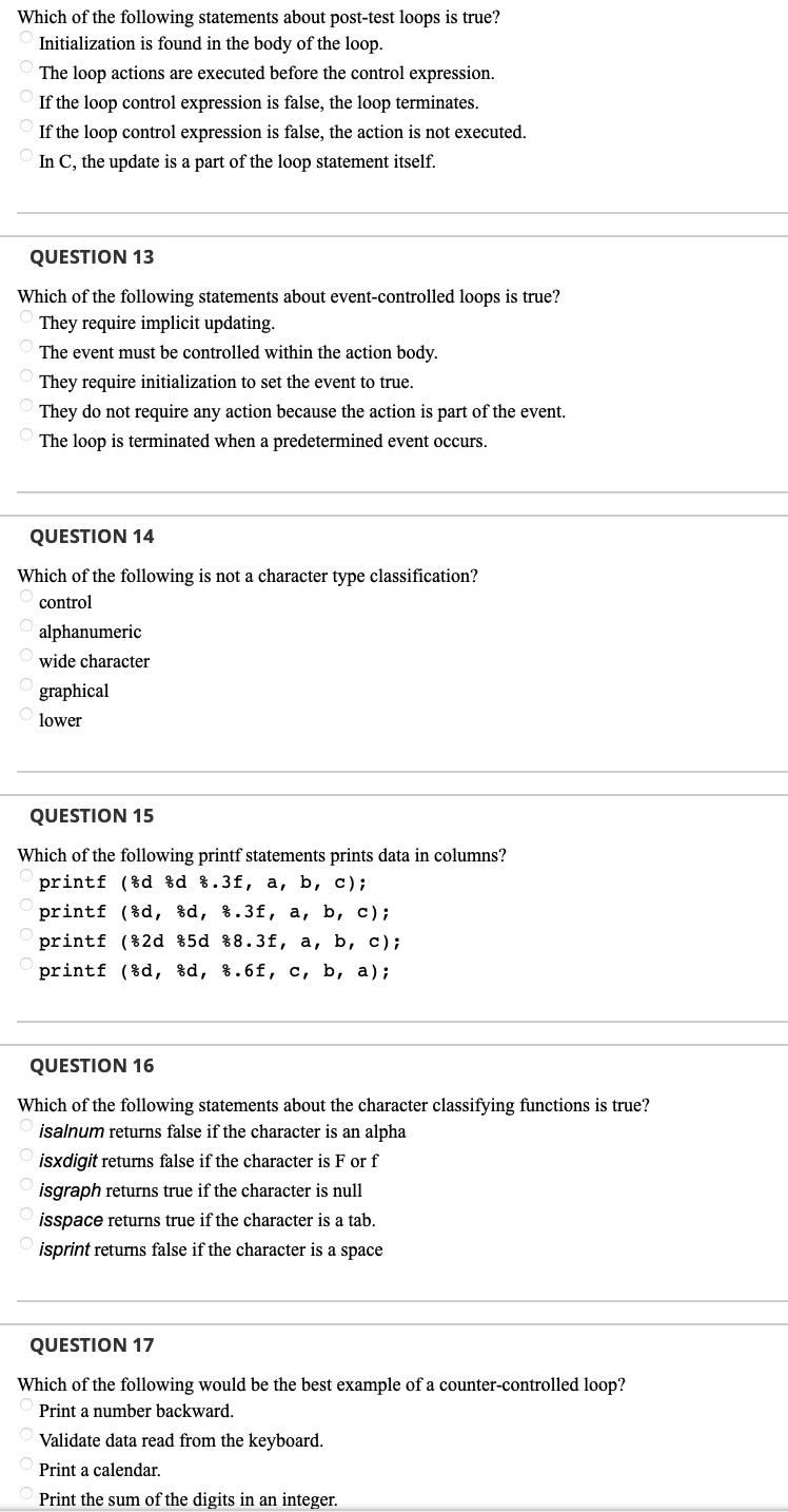 Solved Which of the following statements about post-test | Chegg.com